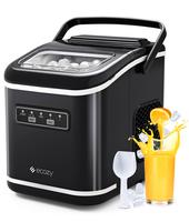 ecozy Portable Countertop Ice Maker, 9 Ice Cubes in 6 Minutes, 26 lbs Daily Output,Self-Cleaning with Ice Bags, Scoop, and Ba...
