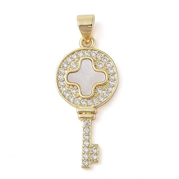 Brass Micro Pave Clear Cubic Zirconia Pendant