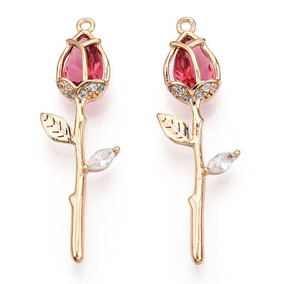 Brass Micro Pave Cubic Zirconia Pendants