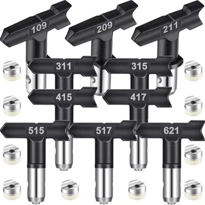 Reversible Airless Paint Sprayer Nozzle Tip Set, Durable Airless Paint Sprayer Nozzle Tip, Wide Application Sprayer Nozzle fo...