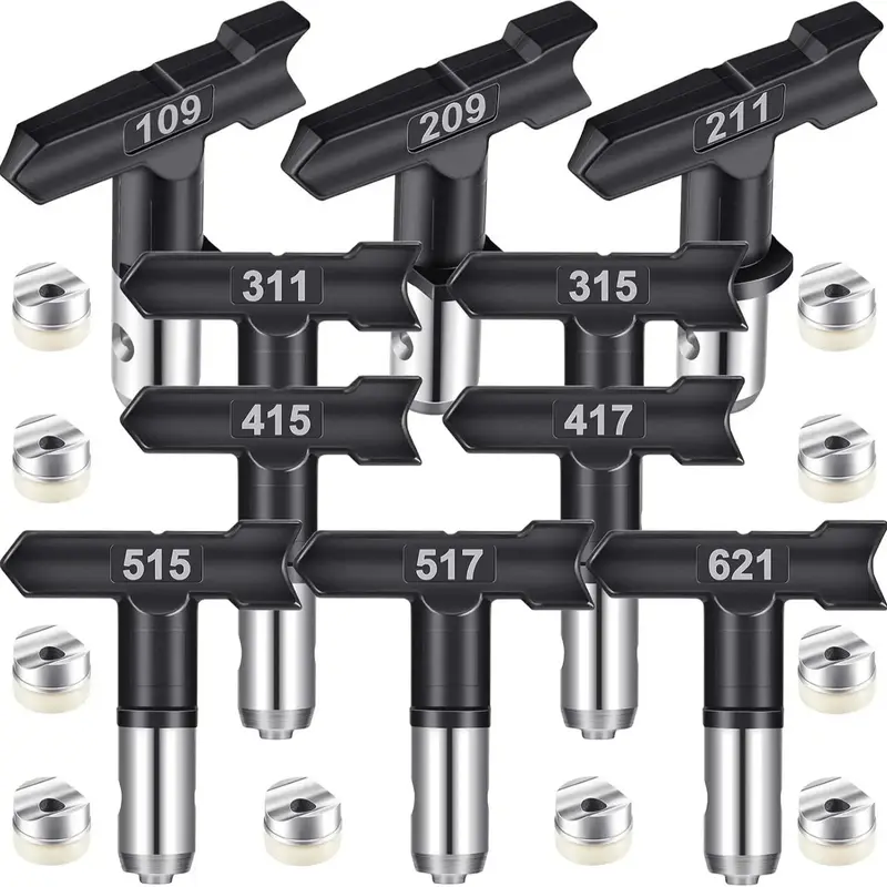 Reversible Airless Paint Sprayer Nozzle Tip Set, Durable Airless Paint Sprayer Nozzle Tip, Wide Application Sprayer Nozzle fo...