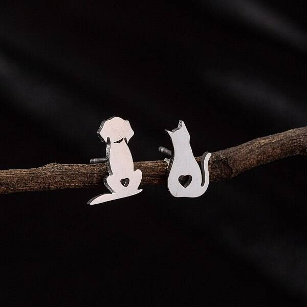 Stainless Steel Small Animal Stud Earrings for Women