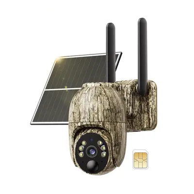 Solar Surveillance 4G LTE Cellular Security Camera – 2K HD Video 360° View, No WiFi, Remote APP Controlled, WaterProof, Mo...