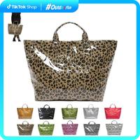 Vintage Women Tote Bag with Letters Print, Waterproof Large Capacity Daily Handbags Commuting Shopping Work Bag for Travel