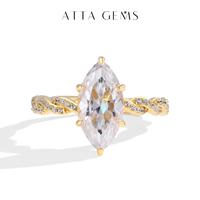 Gorgeous 3CT Marquise Shape  D Color VVS1 Synthetic Moissanite Ring  for Women Anniversary Party Gift R196
