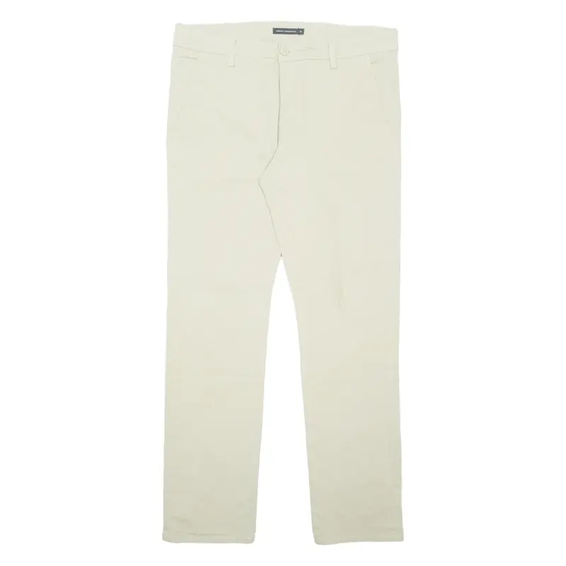 FRENCH CONNECTION Chino Mens Trousers Beige Regular Straight W34 L33
