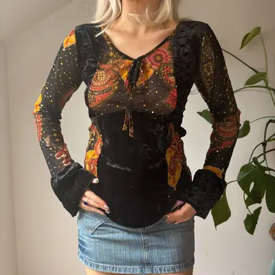 Store X Long Sleeve Top - Small Black Polyester