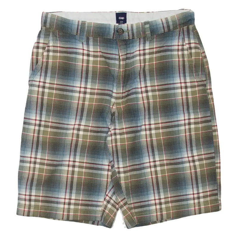 GAP Mens Casual Shorts Green Check M W32