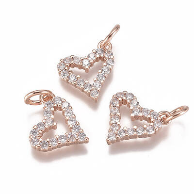 Brass Micro Pave Cubic Zirconia Charms