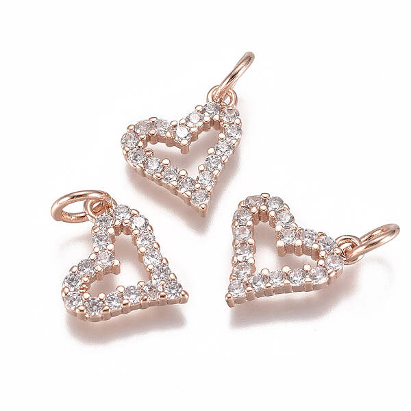 Brass Micro Pave Cubic Zirconia Charms