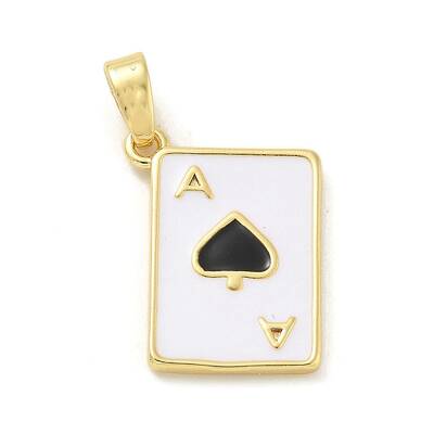 Spades Brass Enamel Pendants