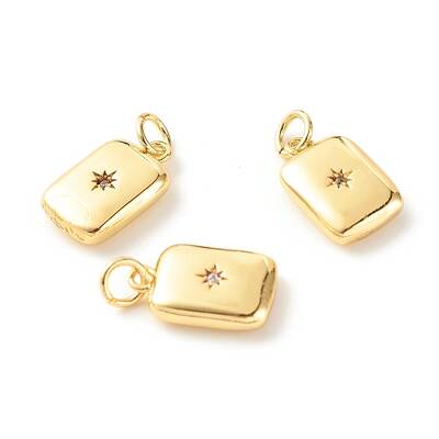 Brass Micro Pave Clear Cubic Zirconia Pendants