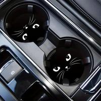 Car Coasters, Cartoon Cat Pattern Waterproof Cup Mat Car Accessory, Car Interior Decoration Accessories, Car Decals