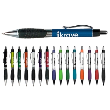 300 Custom Wolverine Metallic Gripper Pen - Rubber Grip & Chrome ...