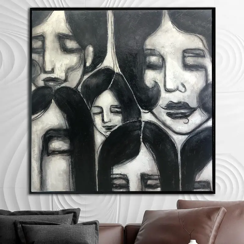 Figurative Abstract Faces Original Abstract Painting Black And White Painting Lifestyle Fashion Oil Painting | WOMEN'S SECRET...