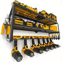 Power tool storage racks with charging stations, wall mounted drill racks for garage organization, tool and storage racks, he...