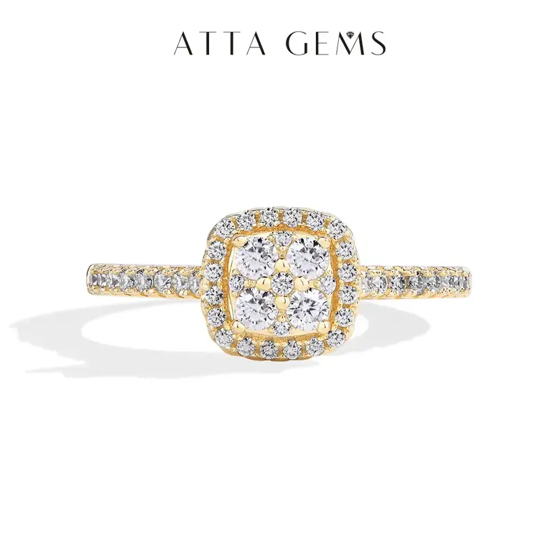 D Color VVS1 Lab-Created Moissanite Ring for Women Engagement Wedding Promise Ring Fine Jewelry Gift Daily Wear R242