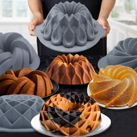 4-Pieces, Silicone fluted cake pan, and used for making Halloween Mu Si, chocolate, custard, brownies, bread, d also used for...