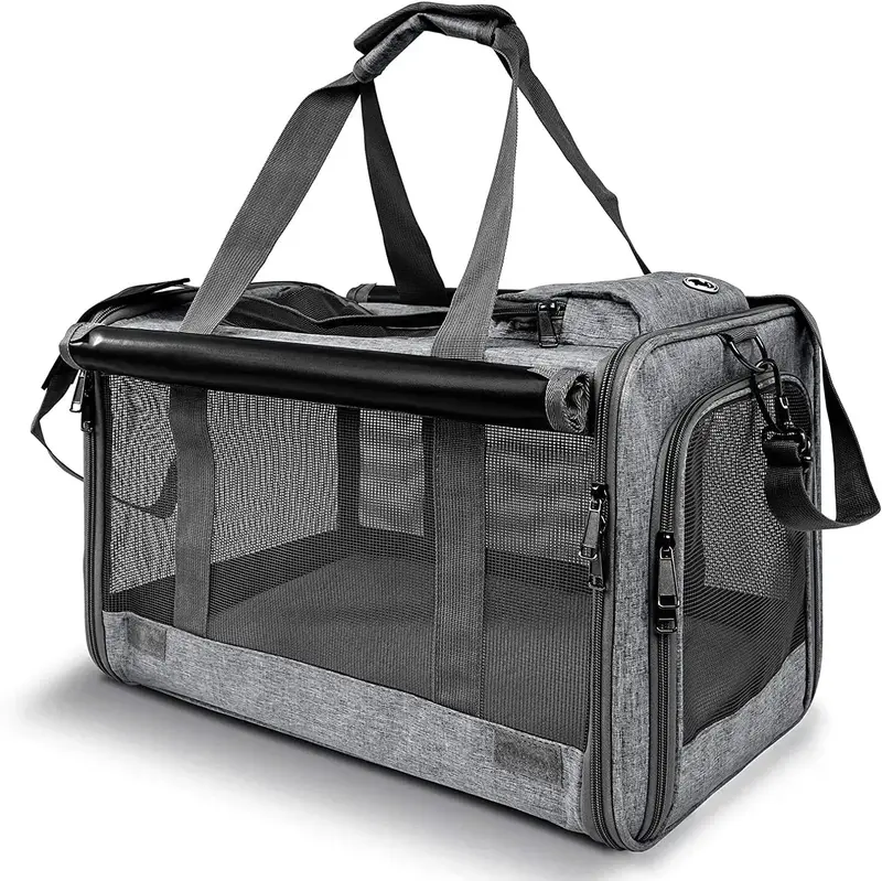 Pet Carrier for Large Cats, Soft-Sided Cat Carrier for Medium Big Cats and Puppy up to 20lbs, Washable Dog Carrier Privacy Pr...