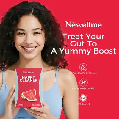 NEWELLME Happy Cleanse - Superfood Powder/Probiotics/Digestive Enzymes/Moringa - Supports gut health - Boosts immunity, Edibl...