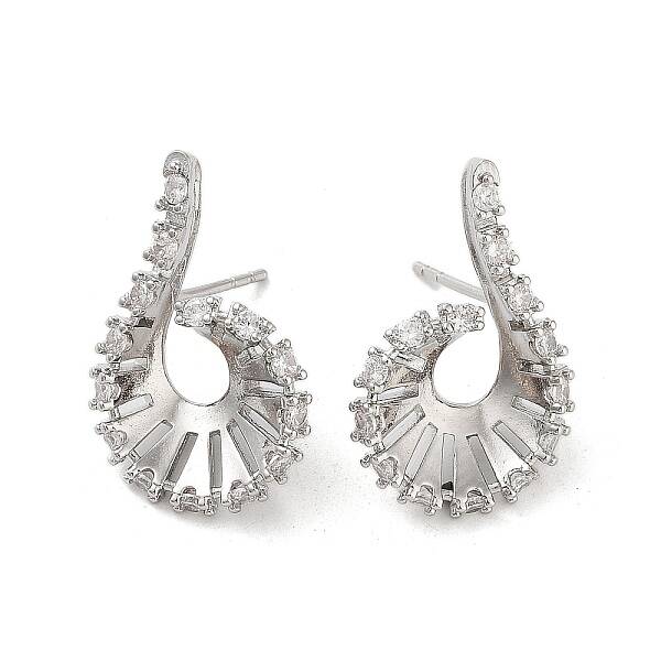 Teardrop Brass Stud Earrings