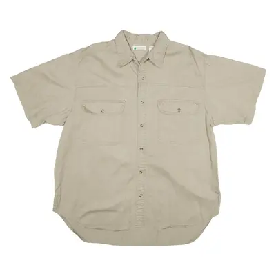 NORTHWEST TERRITORY Plain Shirt Beige Short Sleeve Mens XL