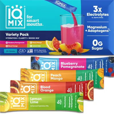 IQMIX Variety Pack (20 Sticks) - Sugar Free Electrolytes Powder Packets - Hydration Powder Supplements Drink Mix