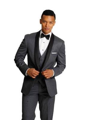 TUX-SHAWL - CHARCOAL/BLK - Mens Wholesale Blazers