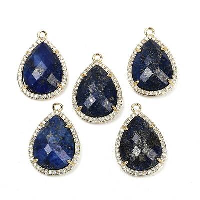 Dyed Natural Lapis Lazuli Faceted Pendants
