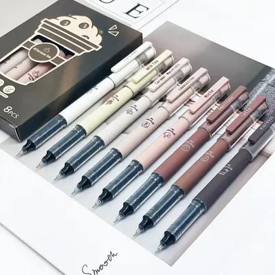 Coffee Theme Liquid Quick-drying Ink Gel Pen, No Smear Soft Touch Pen for Note Taking Drawing School Office Stationery Suppli...