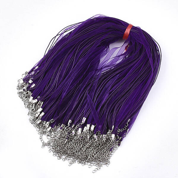Waxed Cord and Organza Ribbon Necklace Making