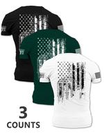 Men's Flag Print Short Sleeve Tee, Regular Fit Casual Fashion Round Neck T-shirt for Summer, Men's Top for Daily Wear