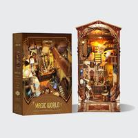 Magic World Book Corner Ornament (1 Box), Diy Wooden Bookend, 3d Wooden Puzzle Decorative Book Ends Book Nook Kit, Miniature ...