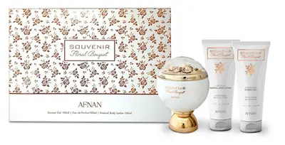 Afnan Floral Bouquet Souvenir Gift Set Women Eau de Parfum 100 ml, shower gel 100 ml and body cream 100 ml - 100 ml
