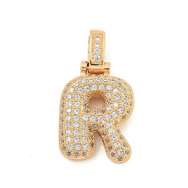 Brass Micro Pave Clear Cubic Zirconia Pendants