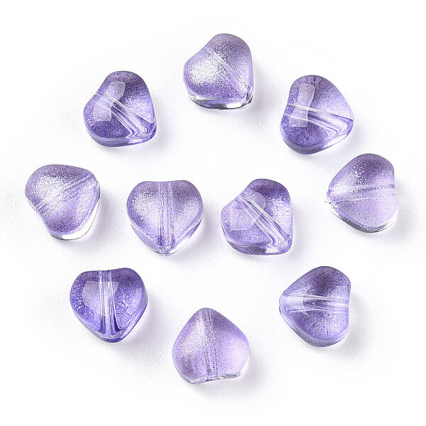 Transparent Spray Painted Glass Beads