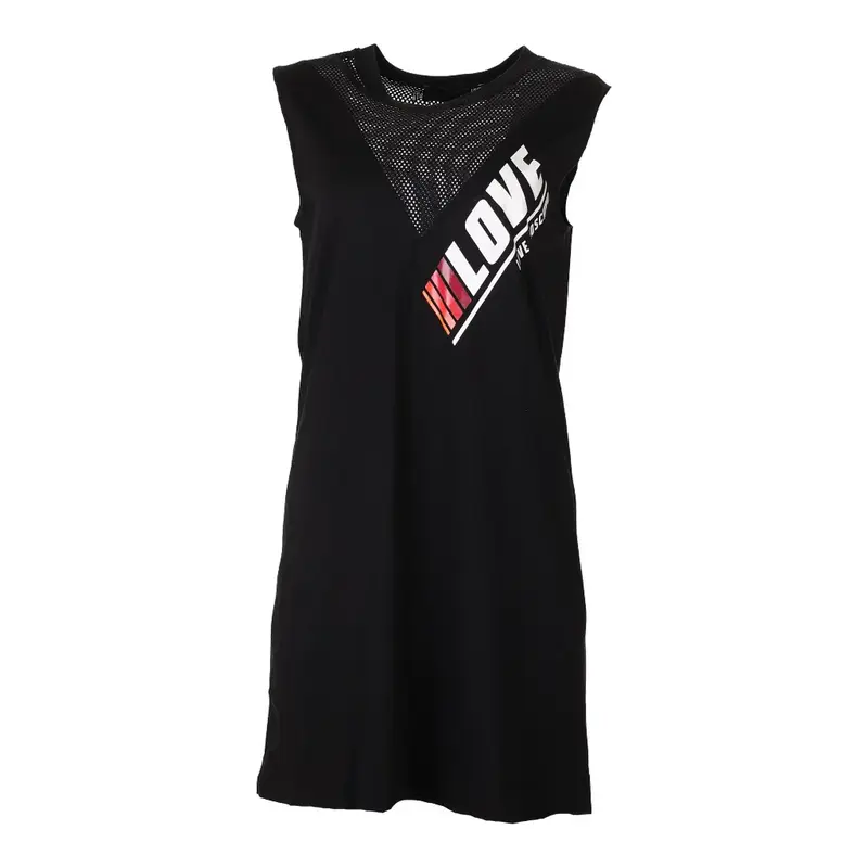 Love Moschino Spellout Mini Dress - Small Black Cotton Blend