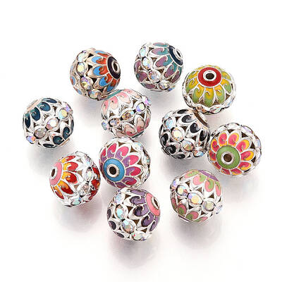 Brass Rhinestone Beads