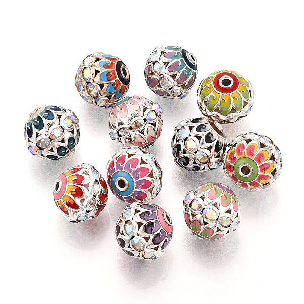 Brass Rhinestone Beads