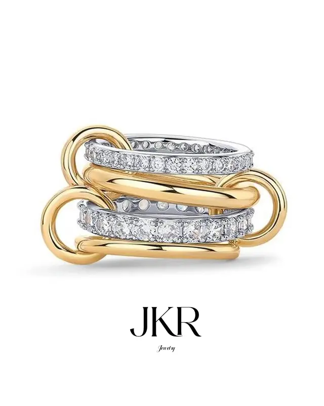 Stackable Rings - Mixed Metal Ring Set | for Women Daily Wear, Birthday,Wedding, Engagement,Anniversary Gift | Present Fine J...