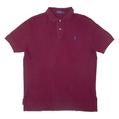 POLO RALPH LAUREN Oversized Mens Polo Shirt Purple L