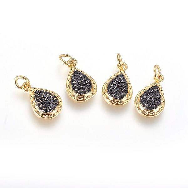 Brass Micro Pave Cubic Zirconia Charms
