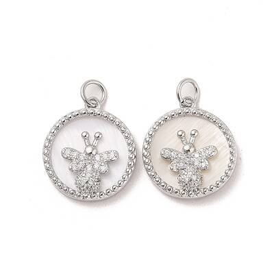 Brass Pendants Pave Shell