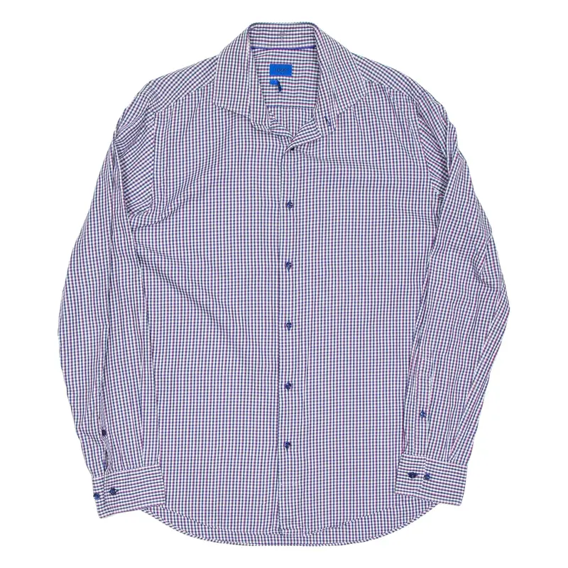 JOOP Slim Fit Mens Shirt Blue Check Long Sleeve M
