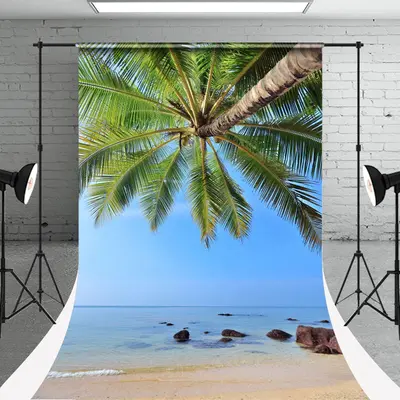 Blue Sky Sea Beach Summer Photoshoot Sweep Backdrop - Aperturee