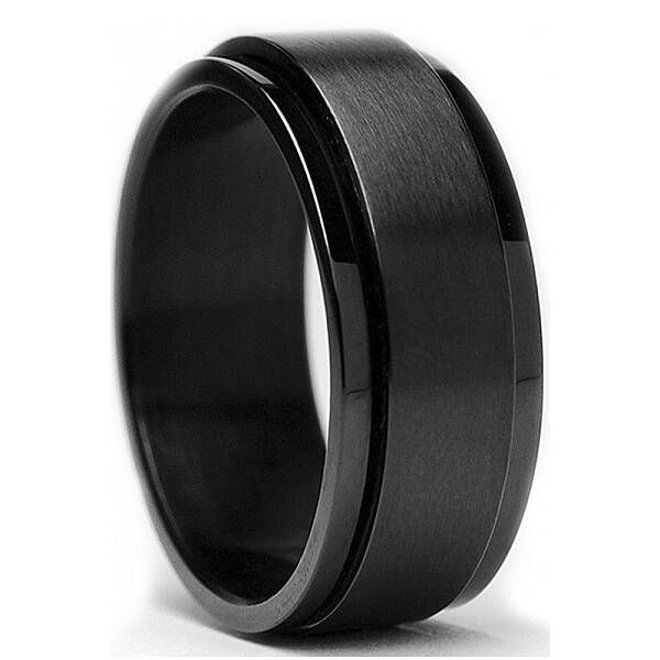 Black Stainless Steel Rotating Finger Ring