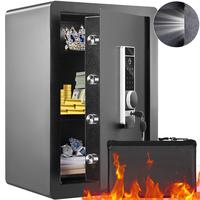 VEVOR Safe, 2.2 Cubic Feet Home Safe, Steel Security Safe with Fingerprint, Digital Keypad and 2 Keys, Cabinet Safe with Larg...