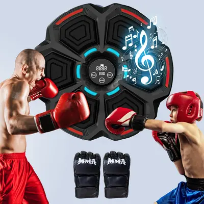 Music Boxing Machine - Wall-Mounted Smart Punching Trainer with LED Boxing Light Effects, Touch Screen Control Panel, Sturdy ...