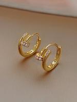 Fashionable Artificial Zircon Decor Earrings, Fashion Jewelry for Party, Daily Clothing Decor, Trendy All-match & Exquisite J...