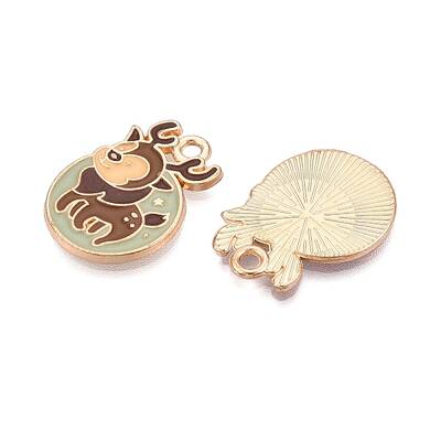 Christmas Theme Alloy Enamel Pendants